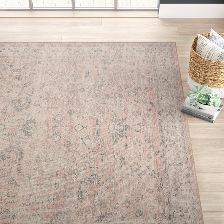 Vega Oriental Dark Blush Gray Area Rug